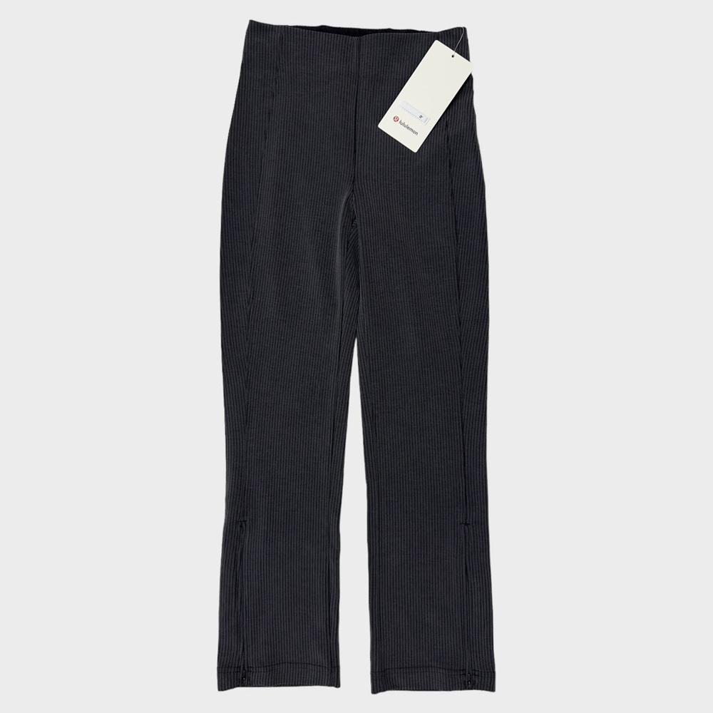 Lululemon Ribbed Softstreme Zip Leg High-Rise Crop Pant 25” - Black, Size 2 - Picture 6 of 9